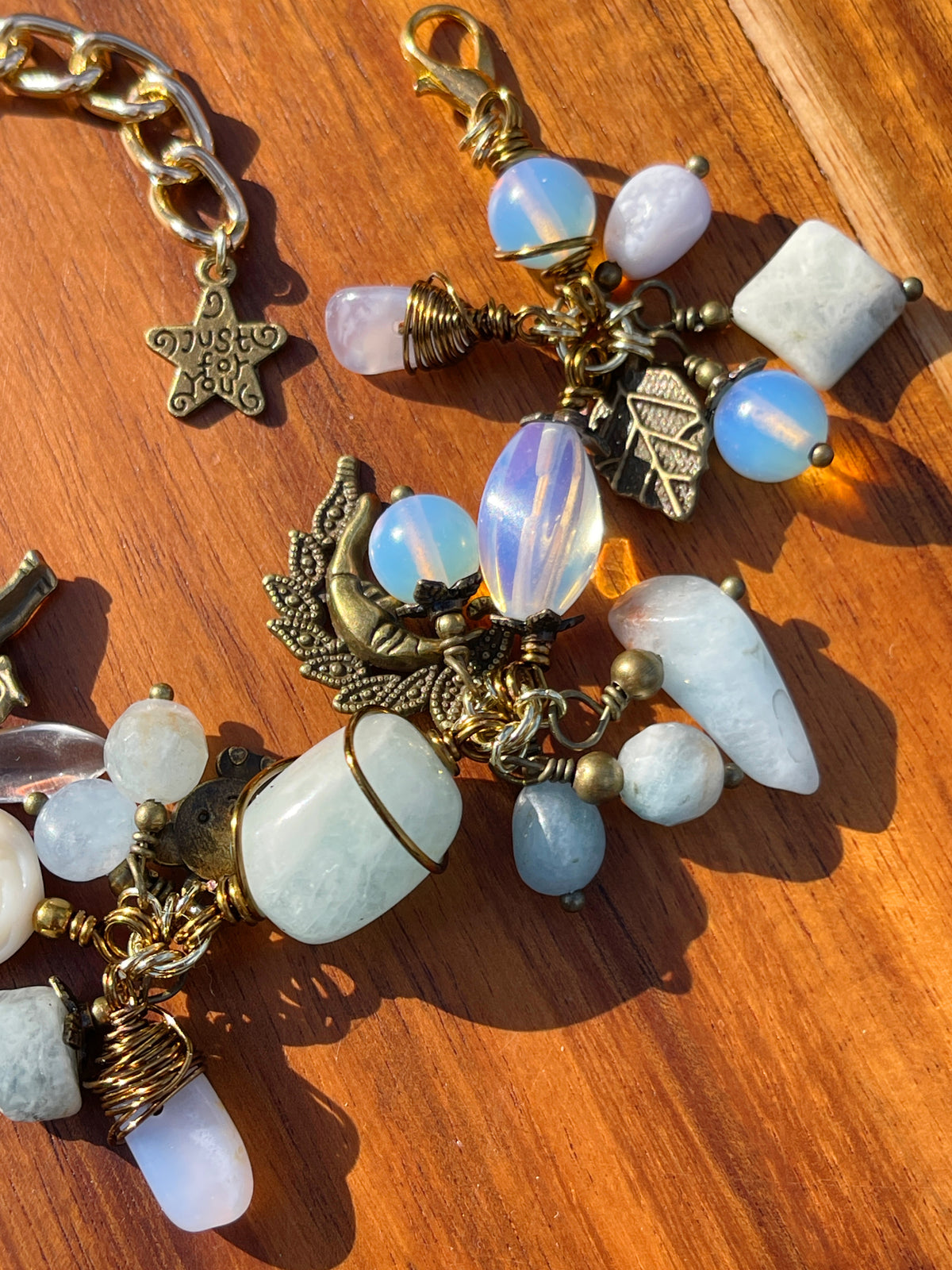 Iridessa • Aquamarine, Opalite + Blue Lace Agate Charm Bracelet