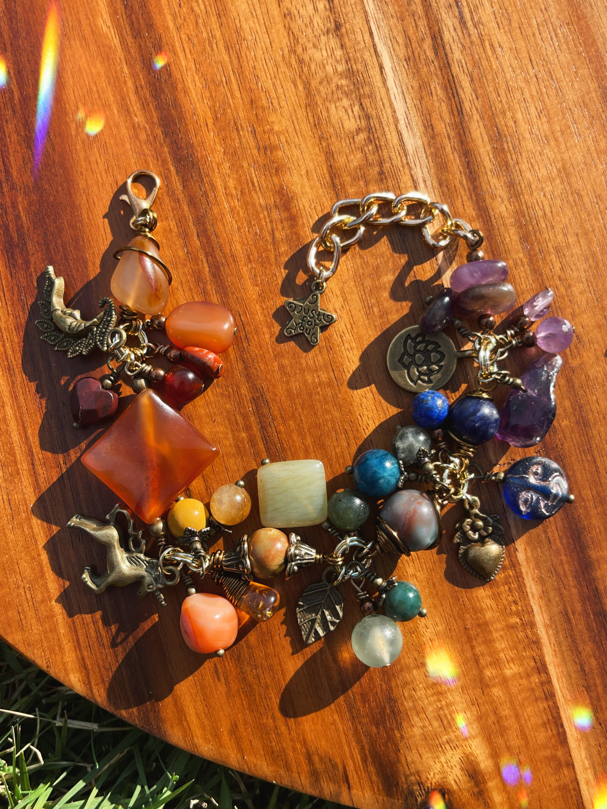Periwinkle • Mauve + Rose Charm Bracelet