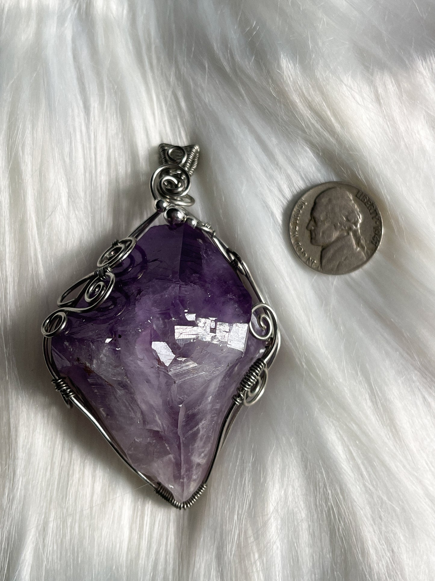 XL Raw Brazilian Amethyst Pendant