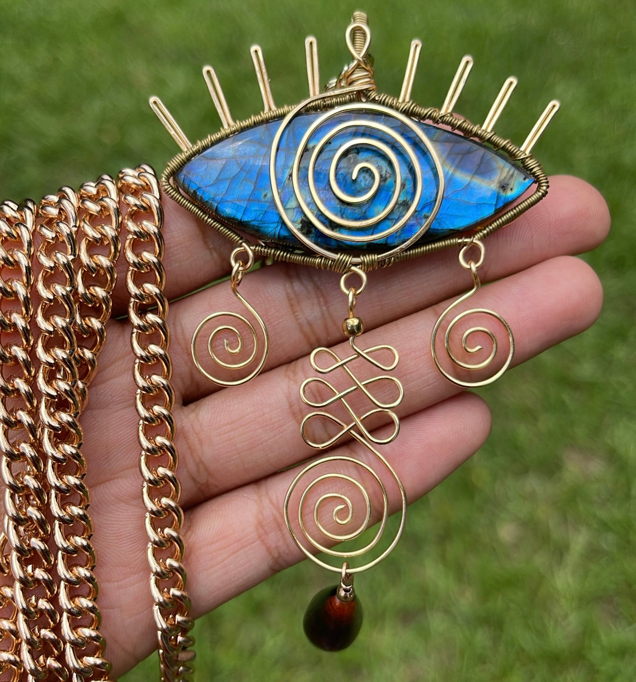 Fate • Labradorite All-Seeing Eye Layered Chain Necklace