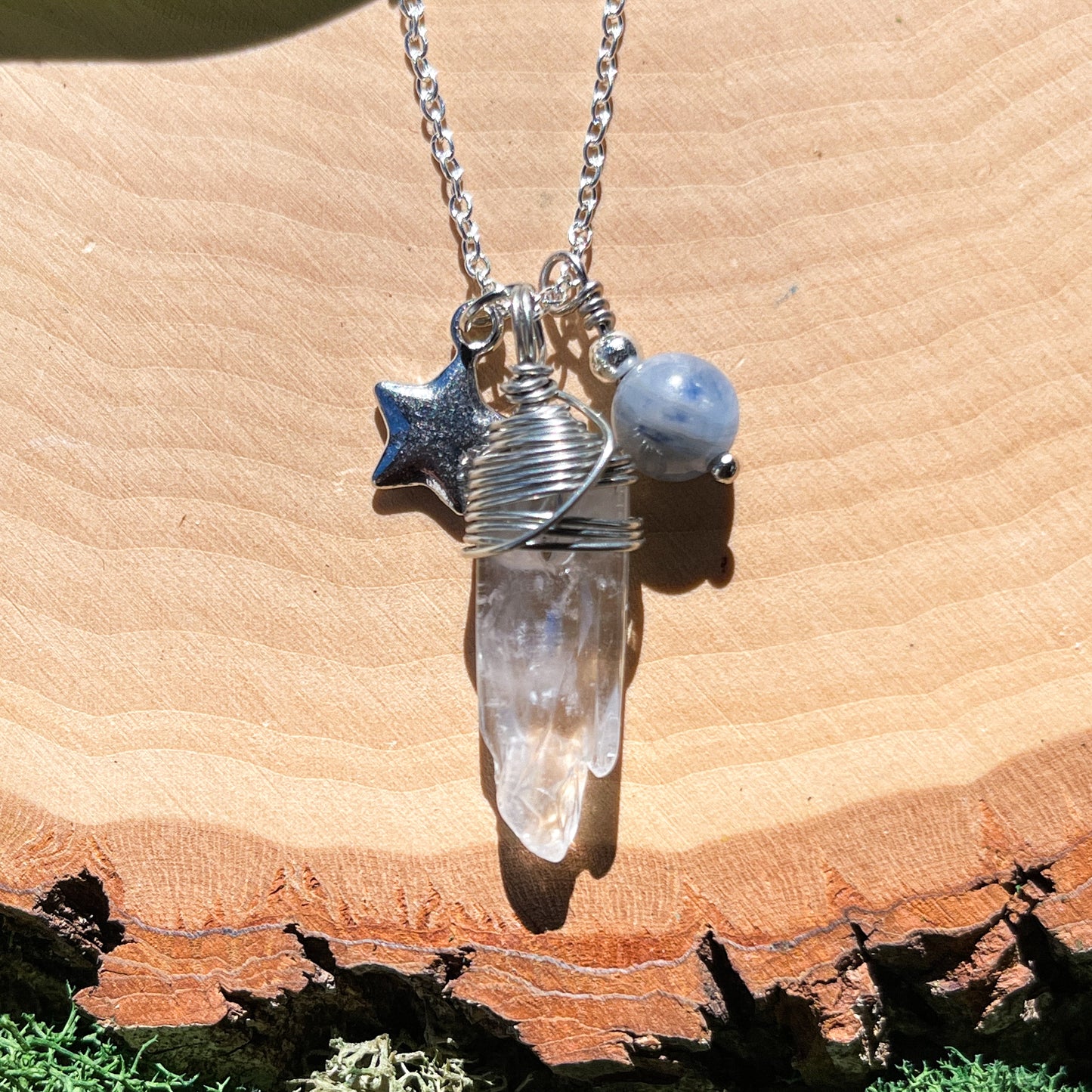TRANQUILITY • Aquamarine Affirmation Charm Necklace