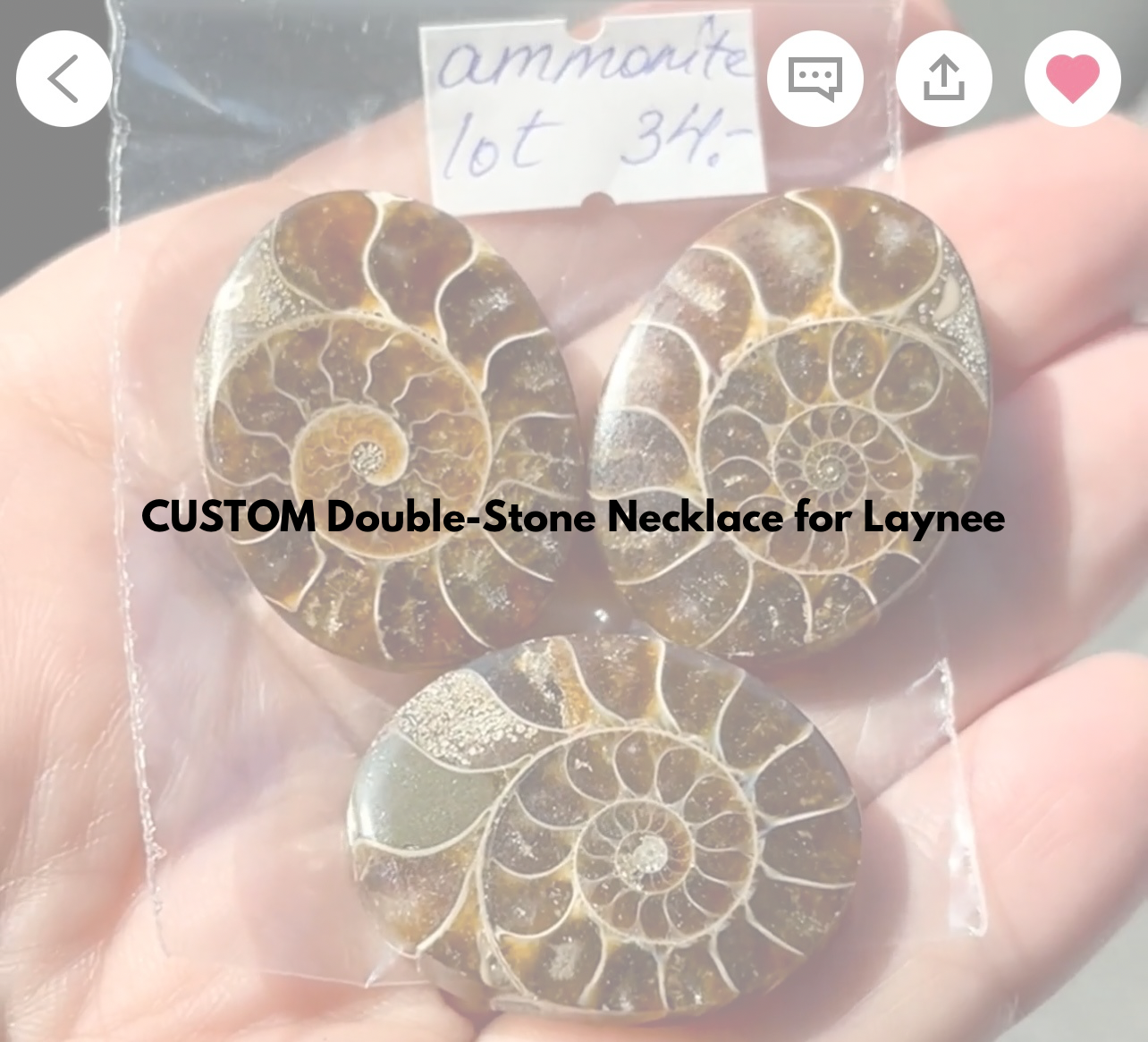Custom Ammonite + Labradorite Necklace for Laynee