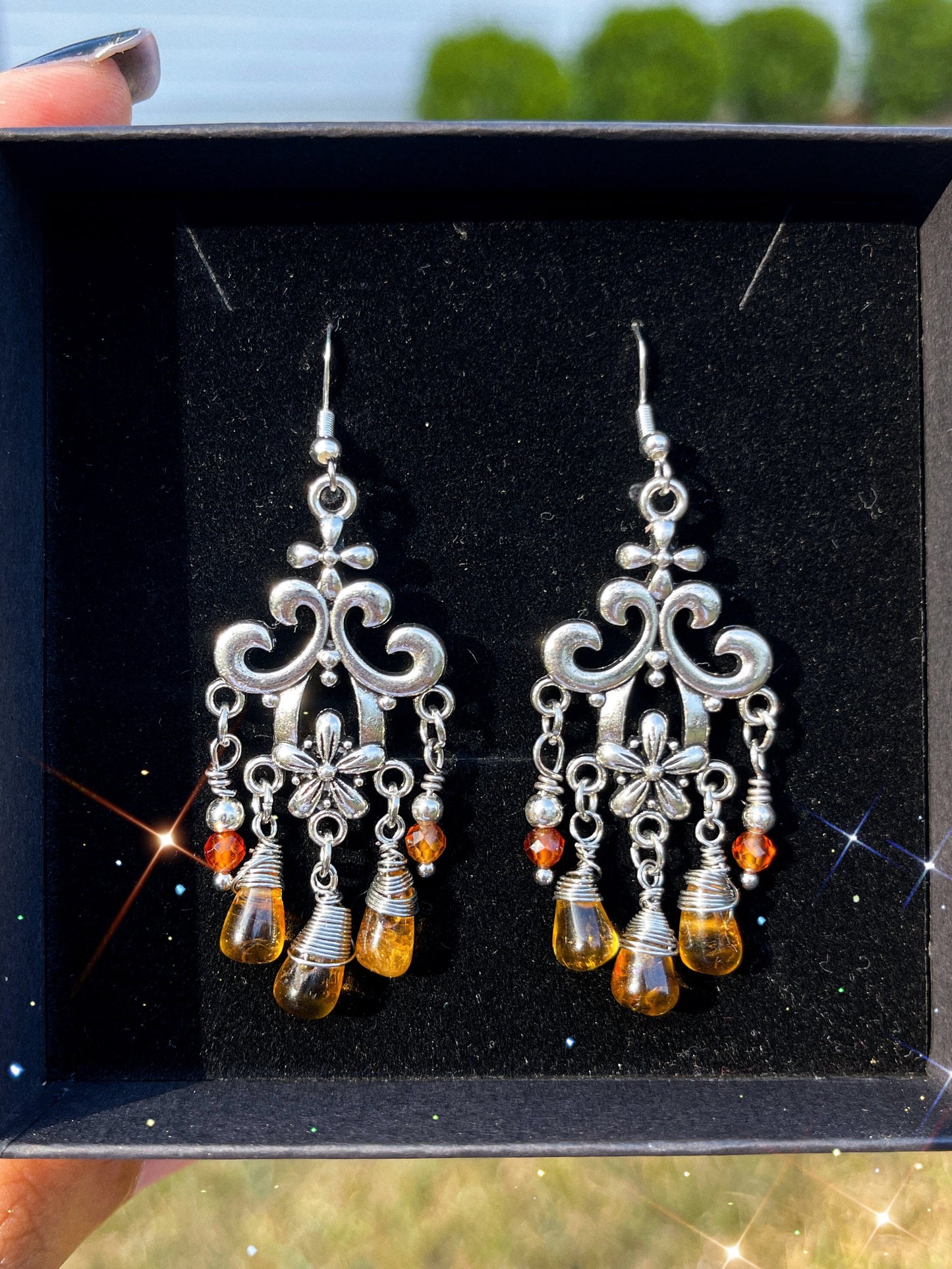 The Sunshine Alchemy Set • Brazilian Citrine Chandelier Necklace + Earrings