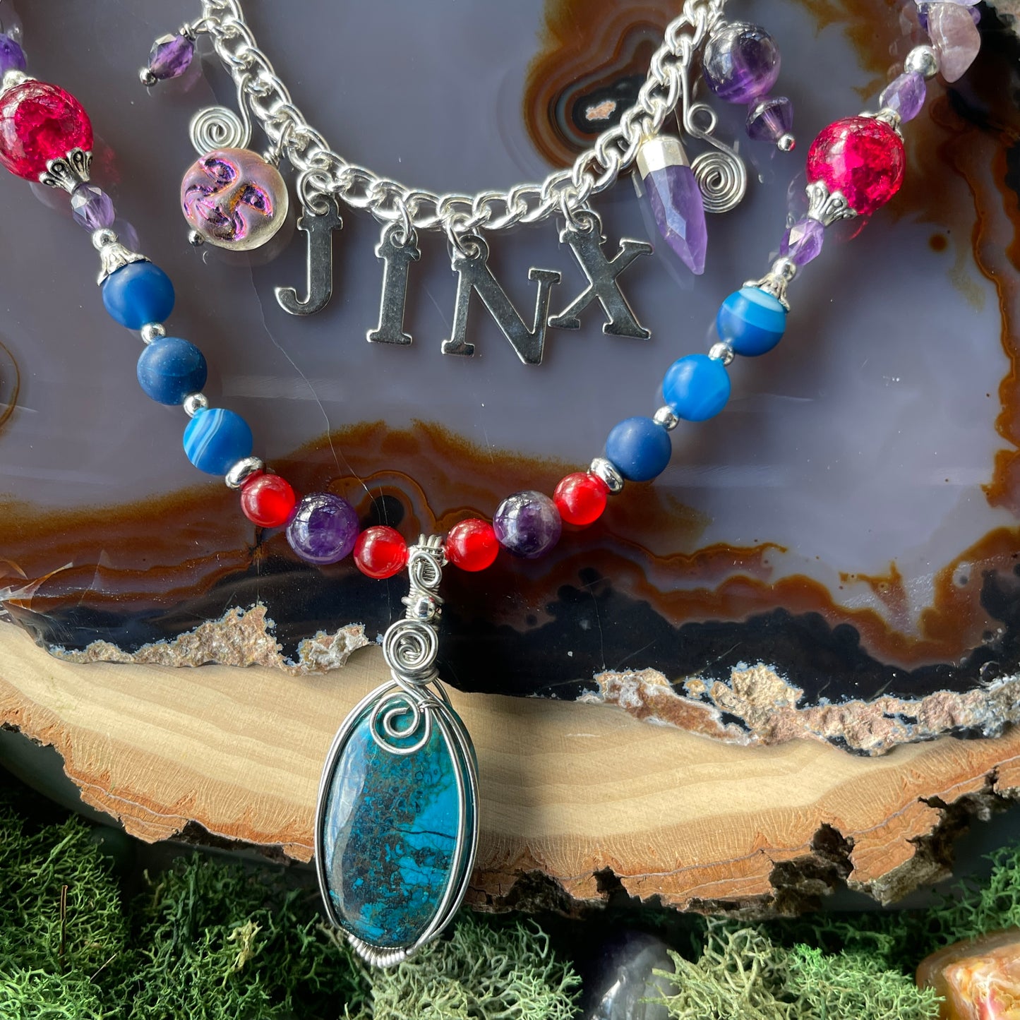 Jinx • Chrysocolla, Banded Agate + Amethyst Set
