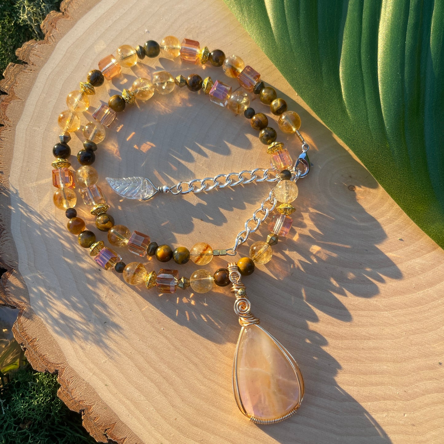Mel • Moonstone, Citrine + Honey Tigers Eye Necklace