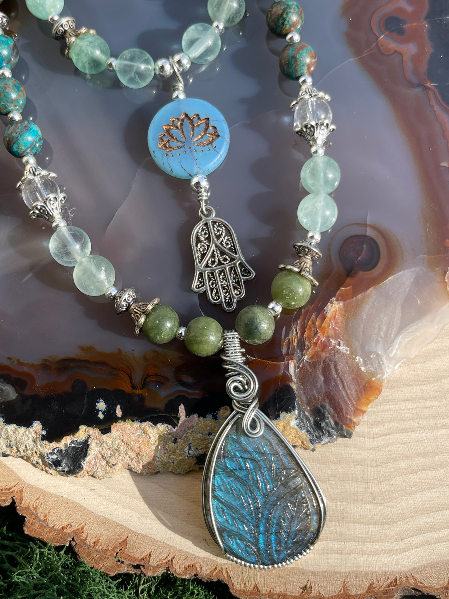 Genesis • Fluorite, Labradorite, Amazonite + Chrysocolla Set