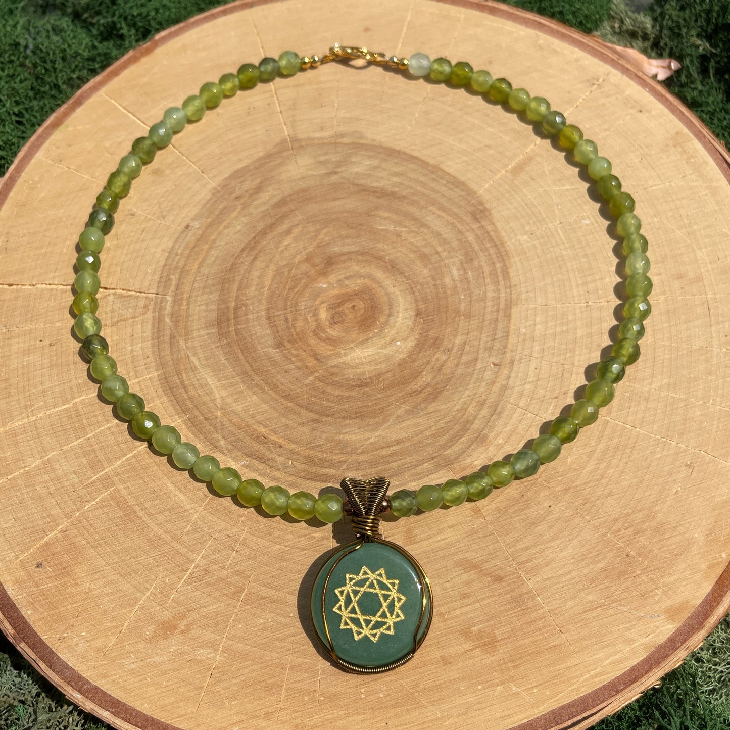 Heart Chakra • Green Aventurine + Green Garnet Necklace