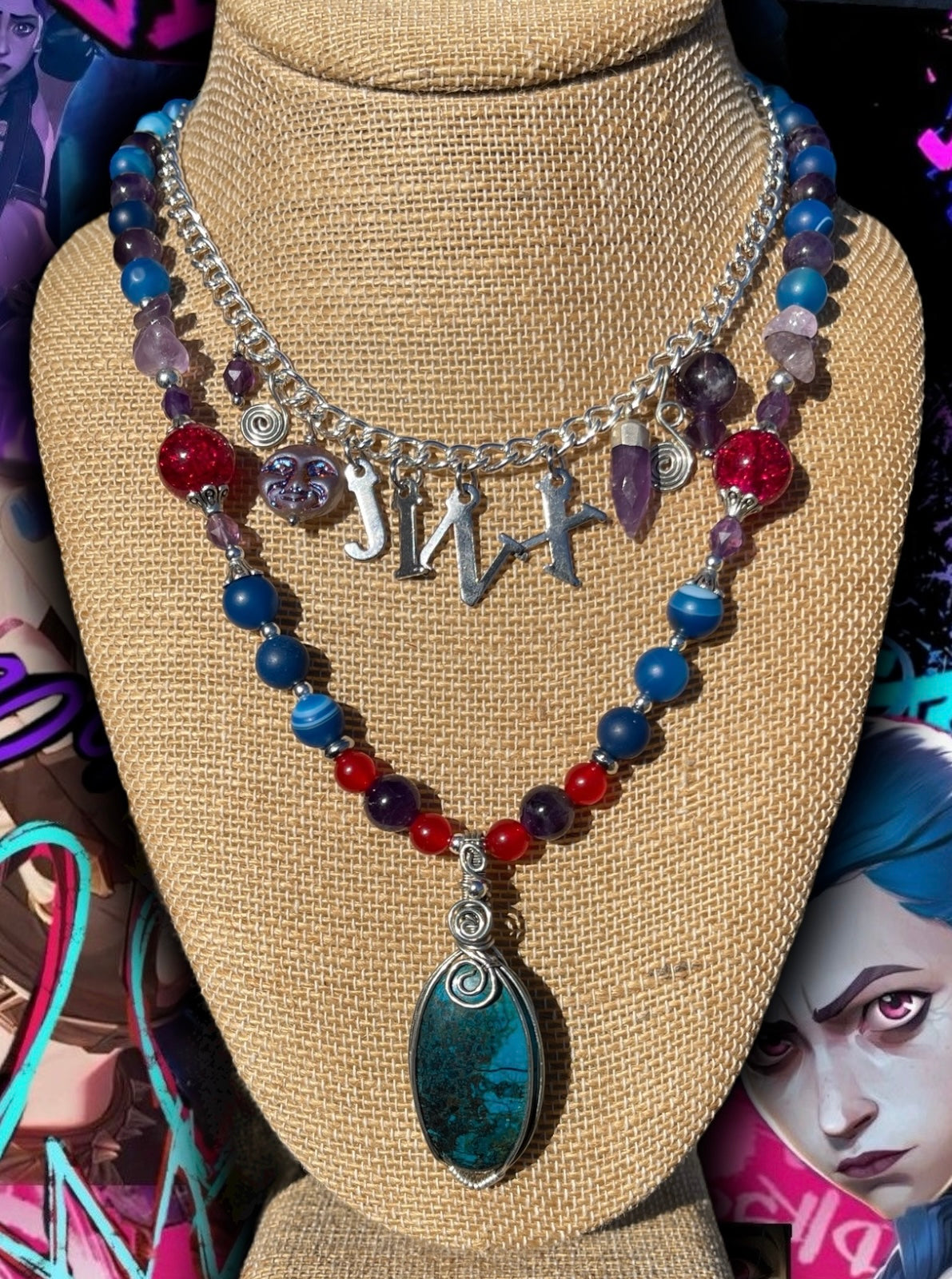 Jinx • Chrysocolla, Banded Agate + Amethyst Set
