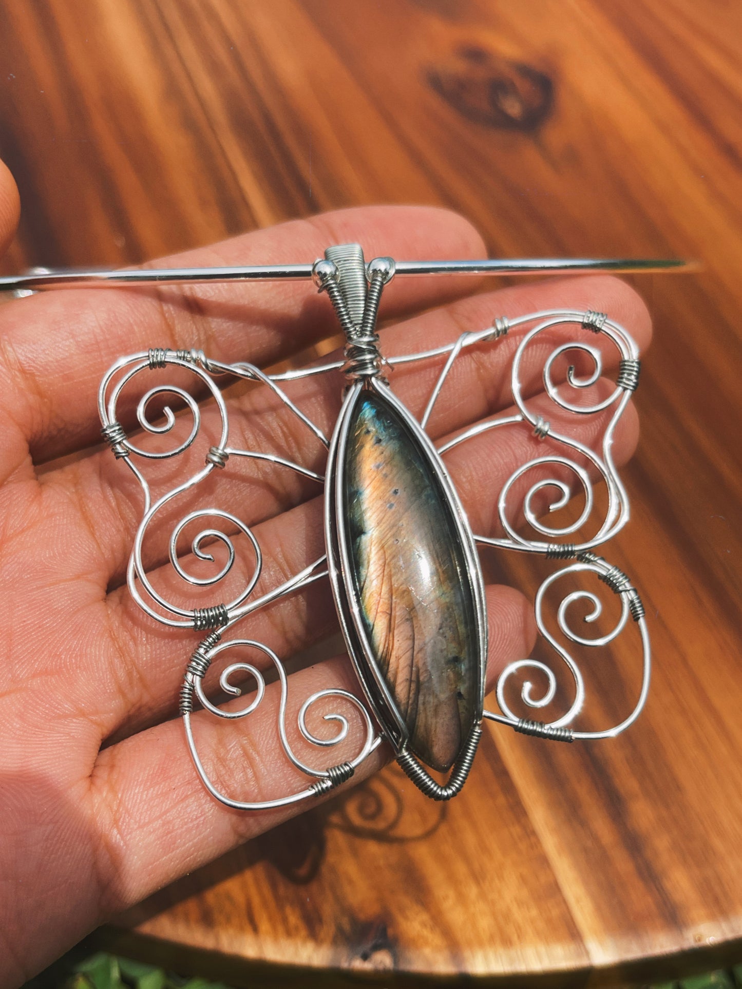 Labradorite Butterfly Necklace