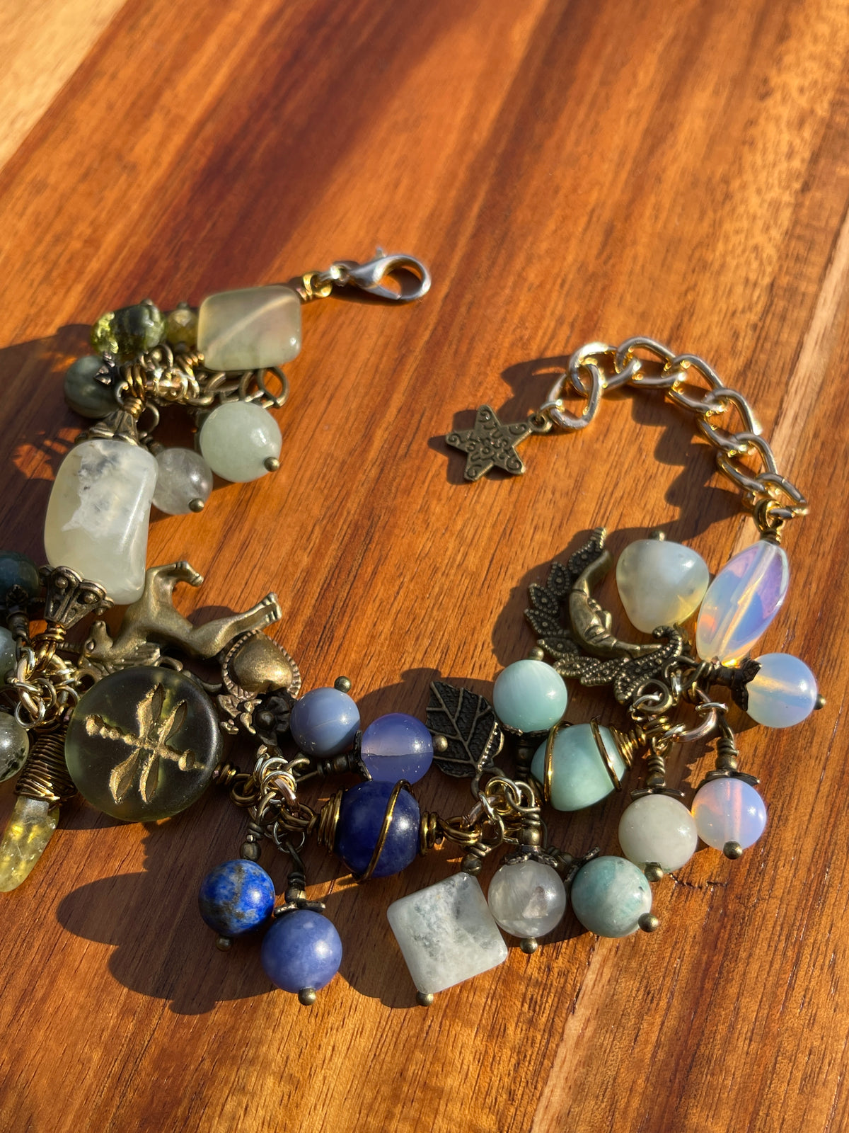 Seafoam • Jade, Sodalite, Aquamarine + Opalite Charm Bracelet