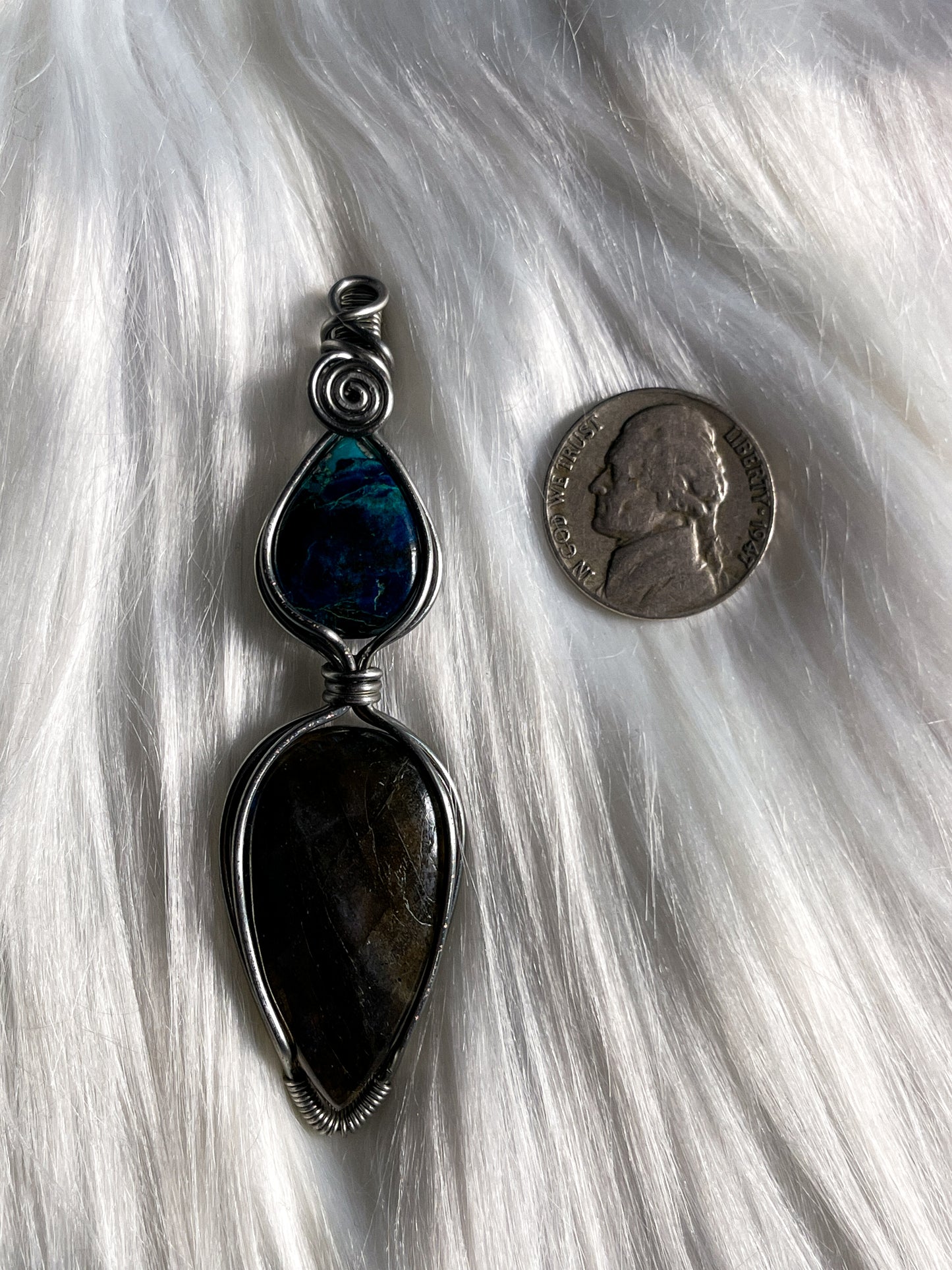 Azurite + Labradorite Pendant