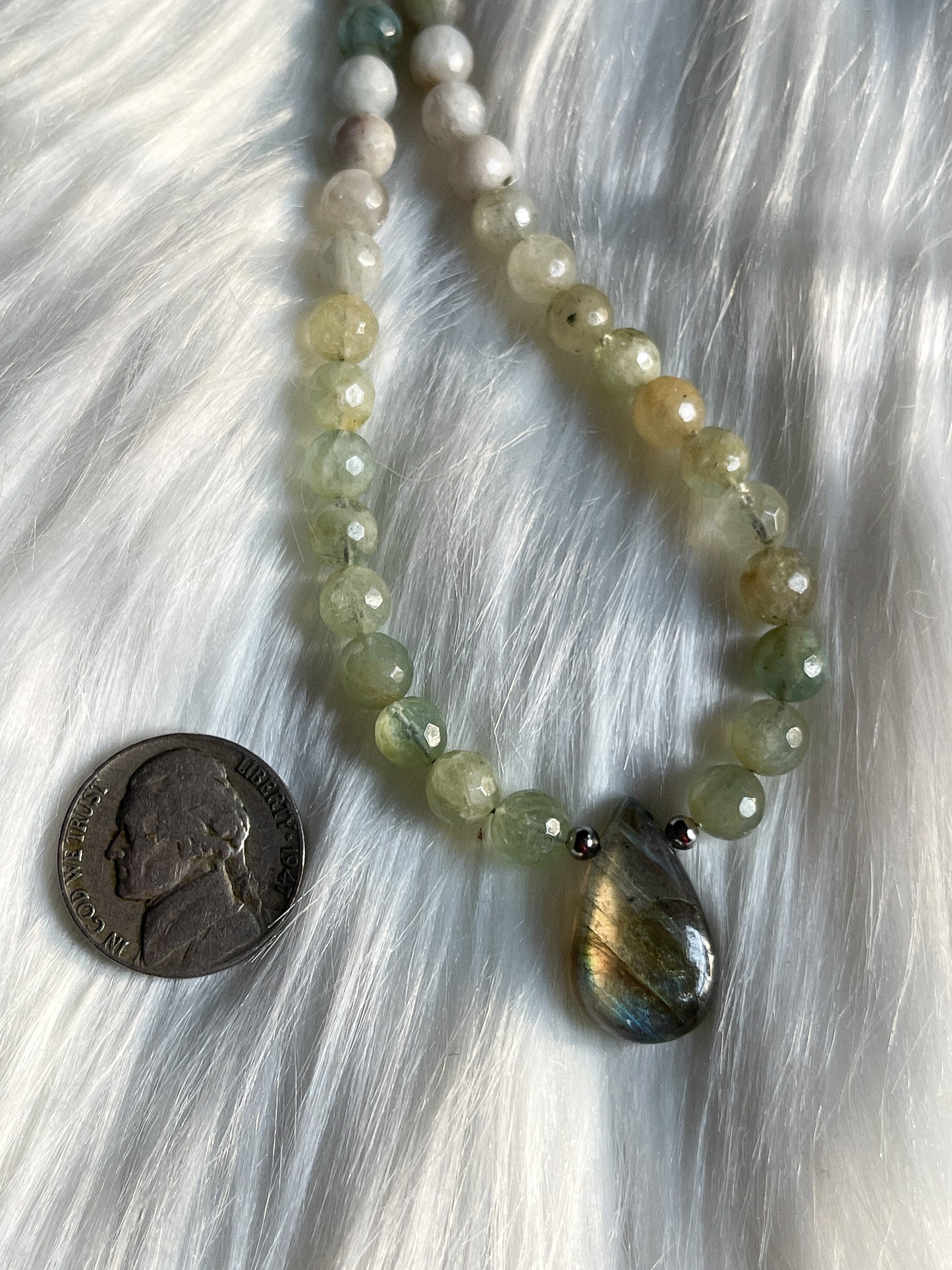 Labradorite + Burma Jade Choker