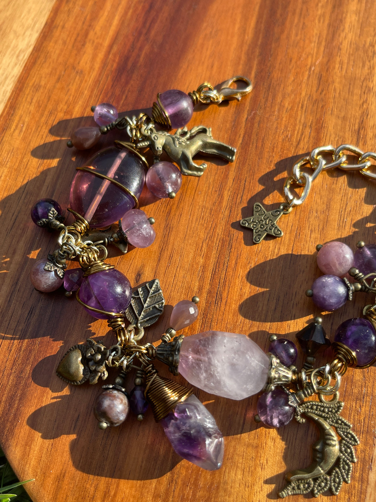 Reign • Amethyst + Lepidolite Charm Bracelet