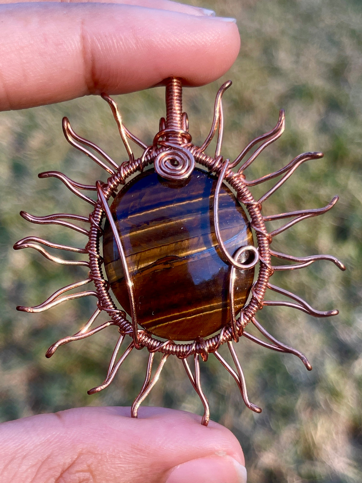 Tigers Eye Sun Pendant