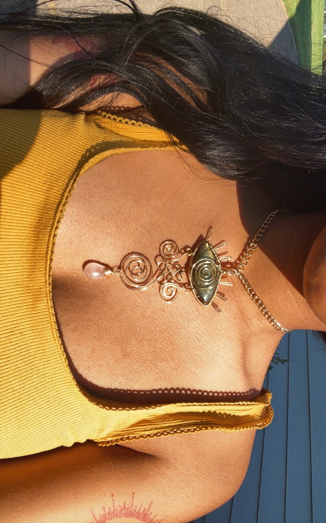 Echo • Labradorite Chained All-Seeing Eye Necklace