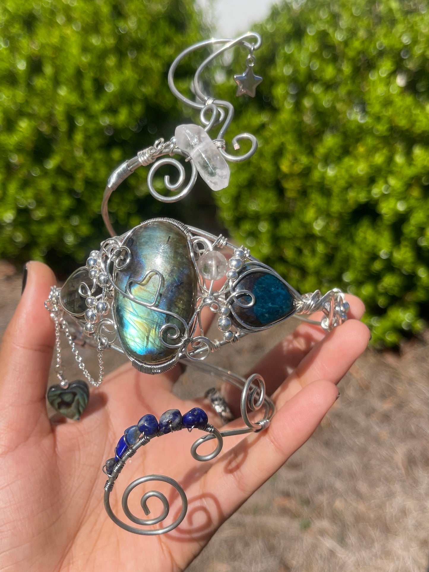 Labradorite, Azurite, Sodalite + Quartz Arm Cuff