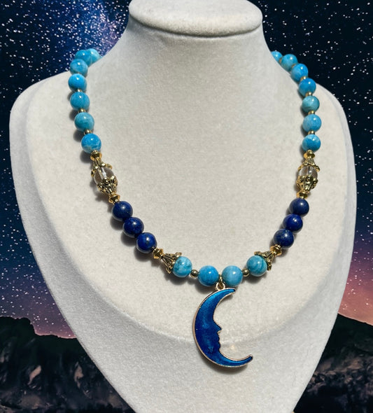 Lapis Lazuli + Apatite “Once in a Blue Moon” Necklace