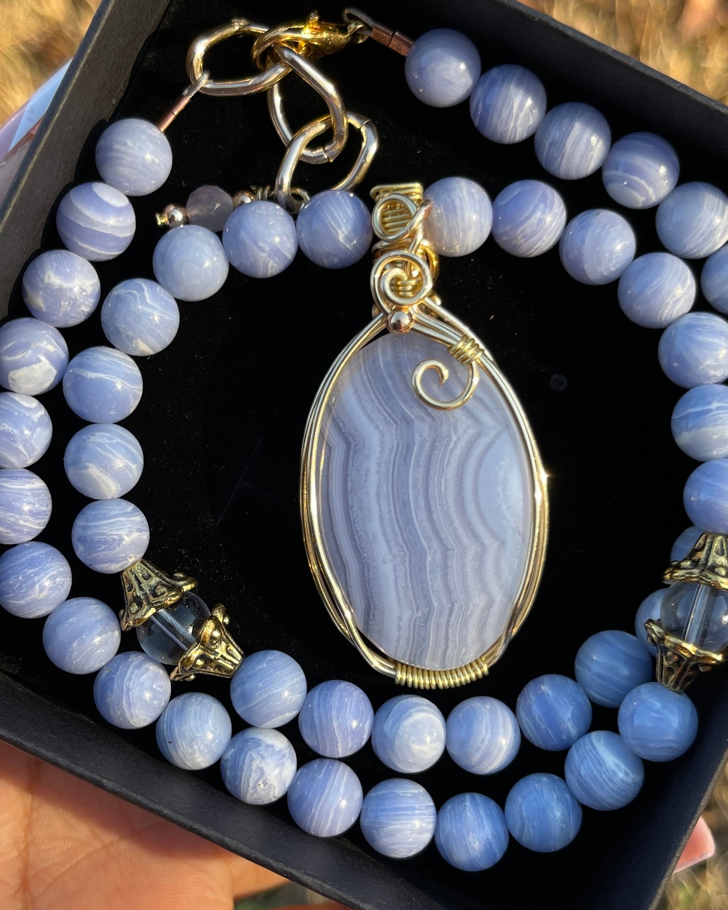 Noel • Blue Lace Agate Necklace