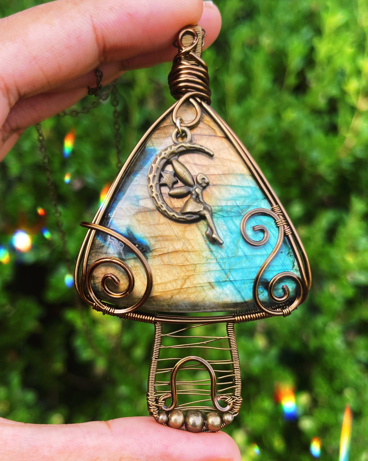 Large Fairy House Mushroom Pendant