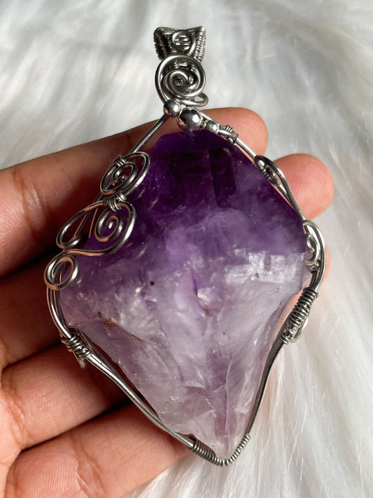 XL Raw Brazilian Amethyst Pendant