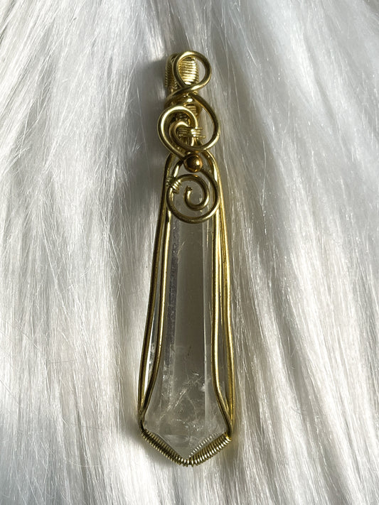 Double Terminated Clear Quartz Pendant