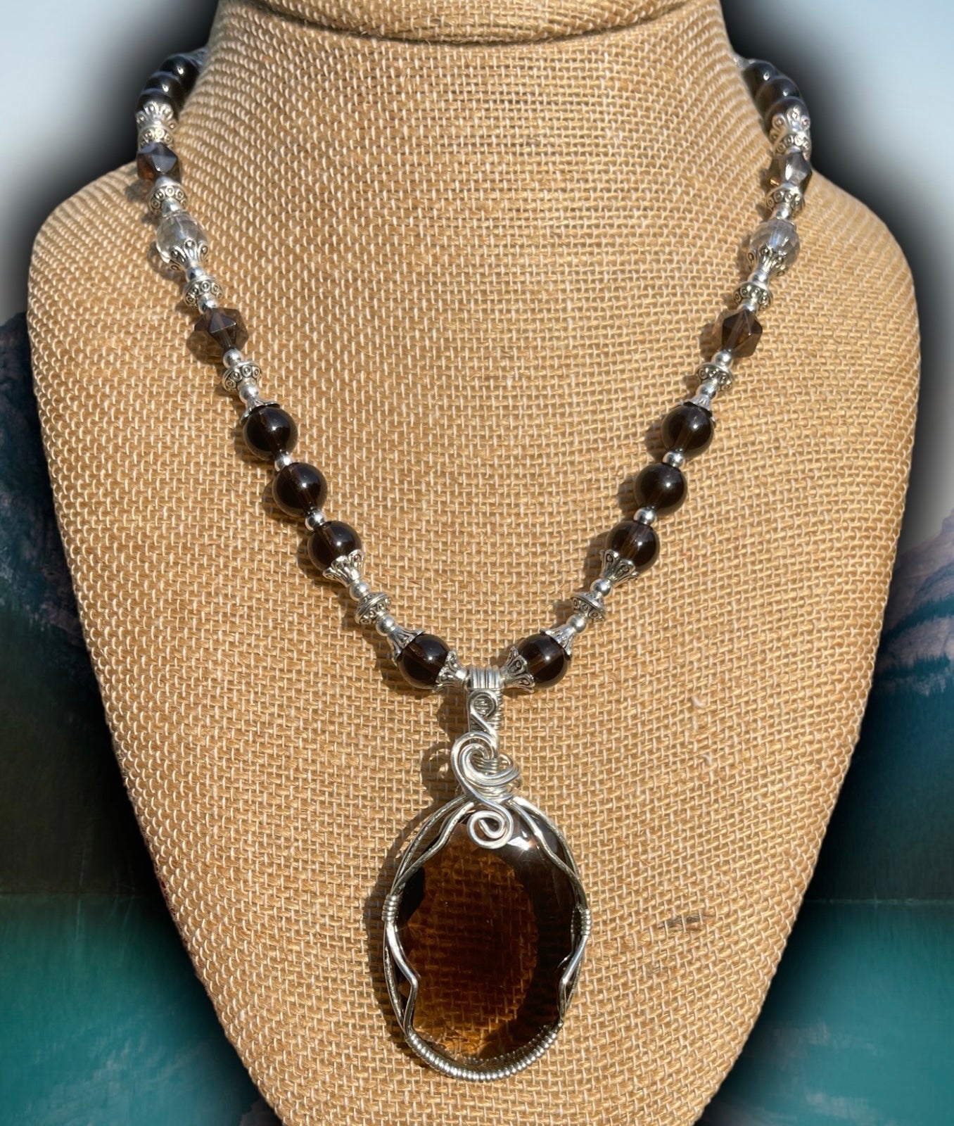 Acacia • Faceted AAA Smokey Quartz Necklace