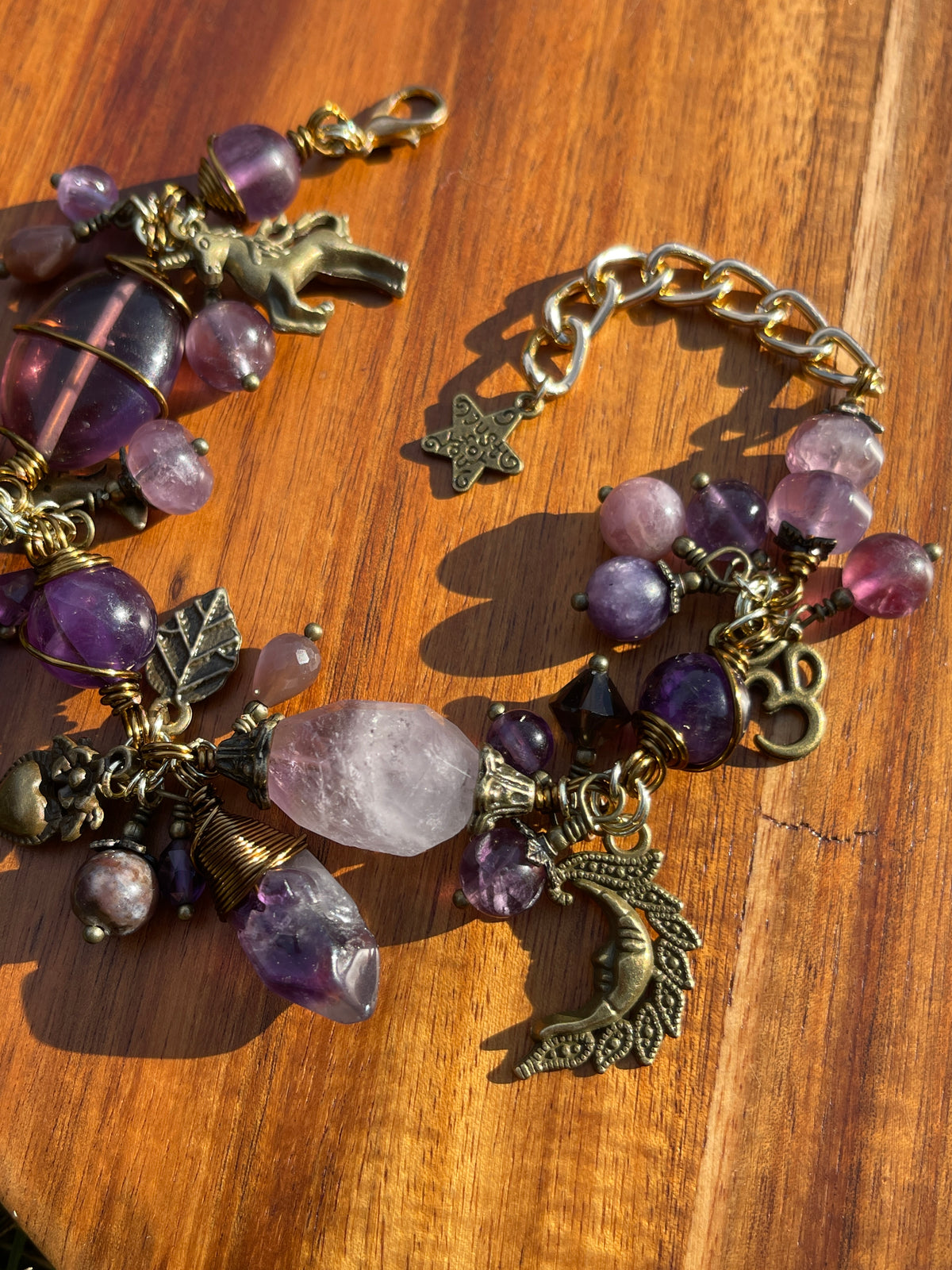 Reign • Amethyst + Lepidolite Charm Bracelet