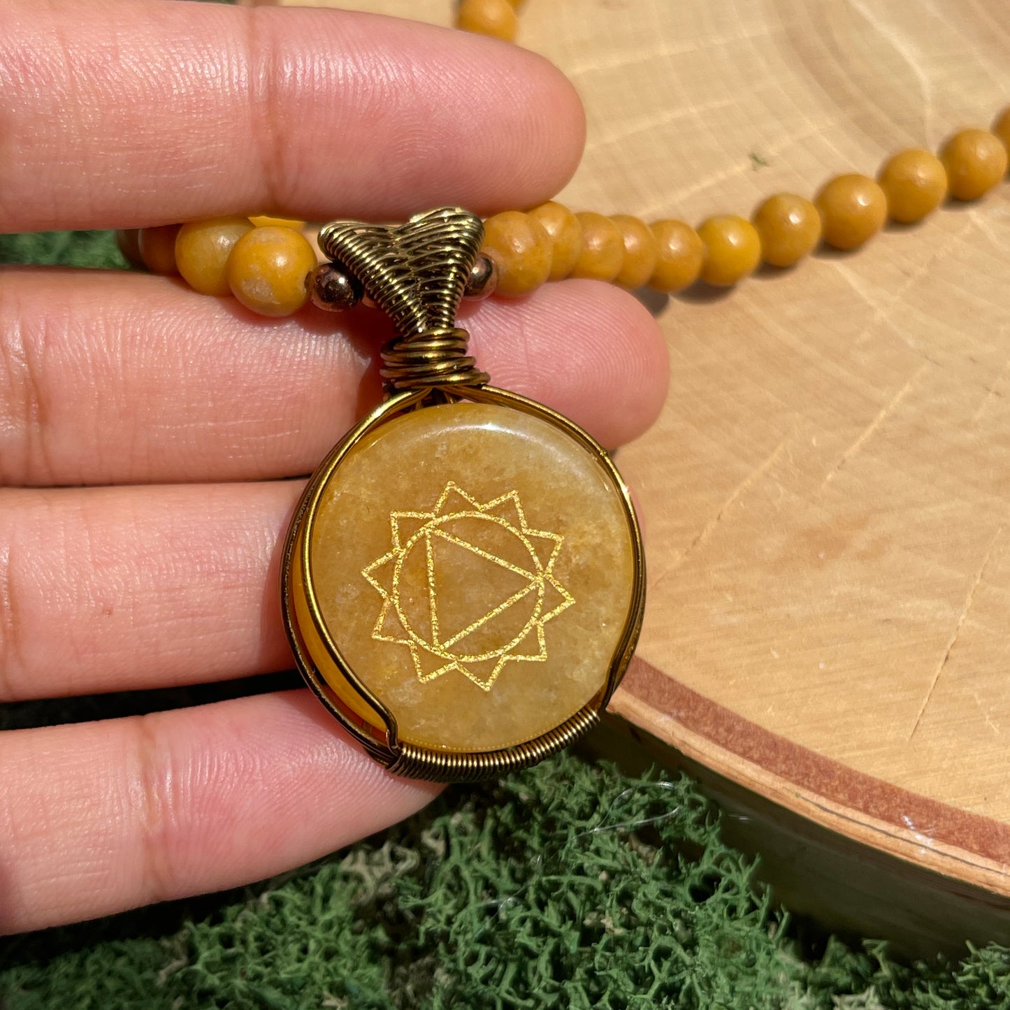 Solar Plexus Chakra • Yellow Jade Necklace