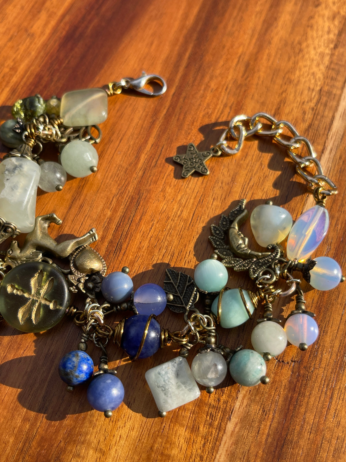 Seafoam • Jade, Sodalite, Aquamarine + Opalite Charm Bracelet