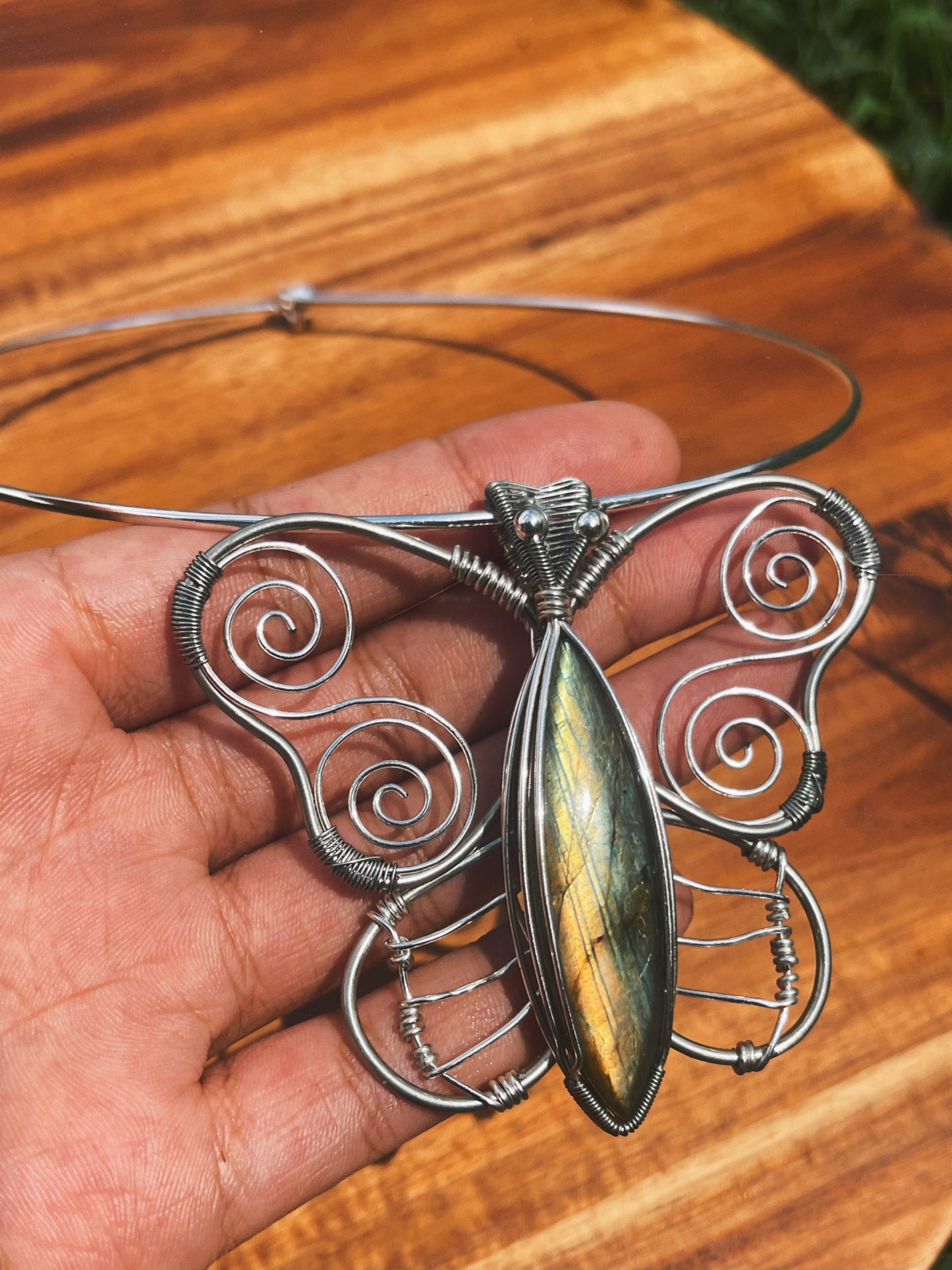 Labradorite Butterfly Necklace