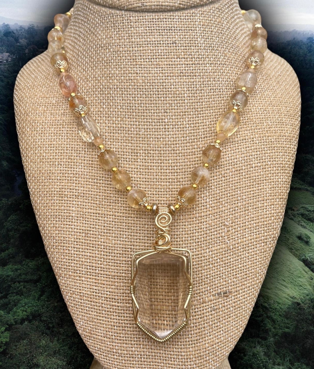 Anastasia • AAA Brazilian Citrine Tower Necklace