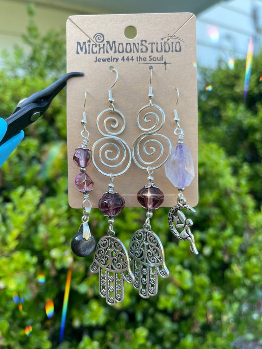 Miss Boho Earrings Set • Lilac Amethyst