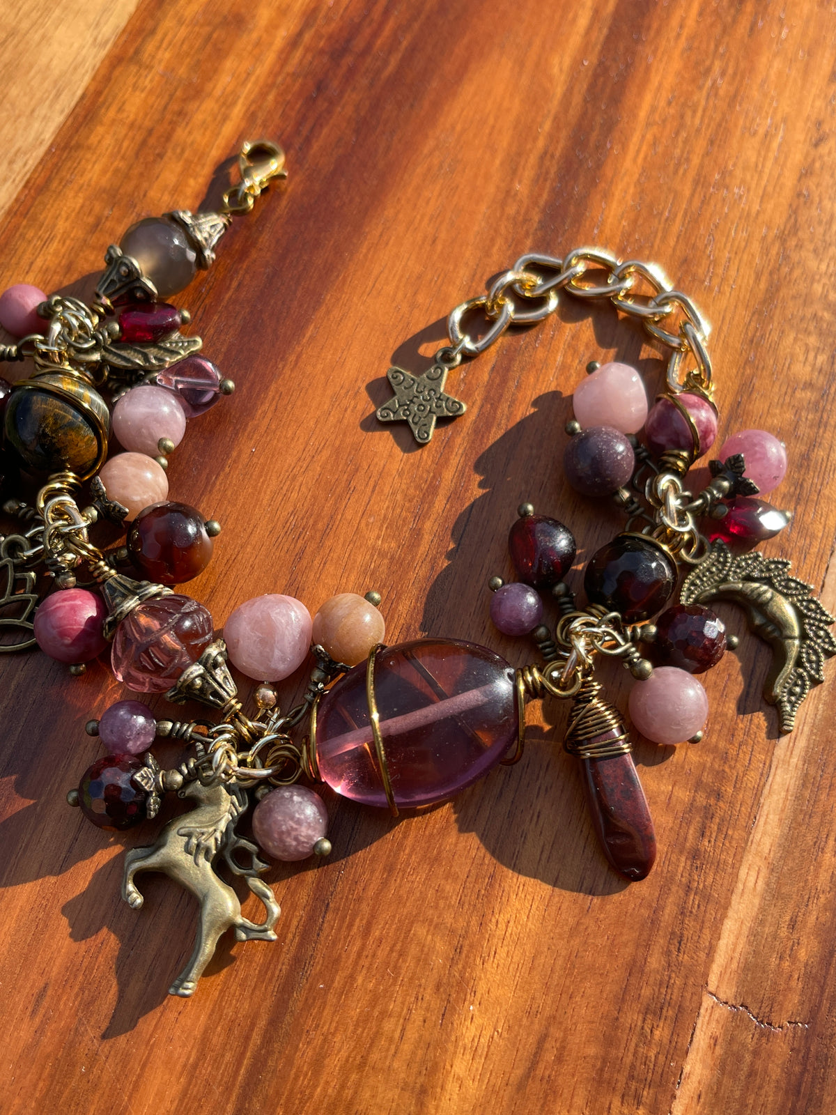 Periwinkle • Mauve + Rose Charm Bracelet