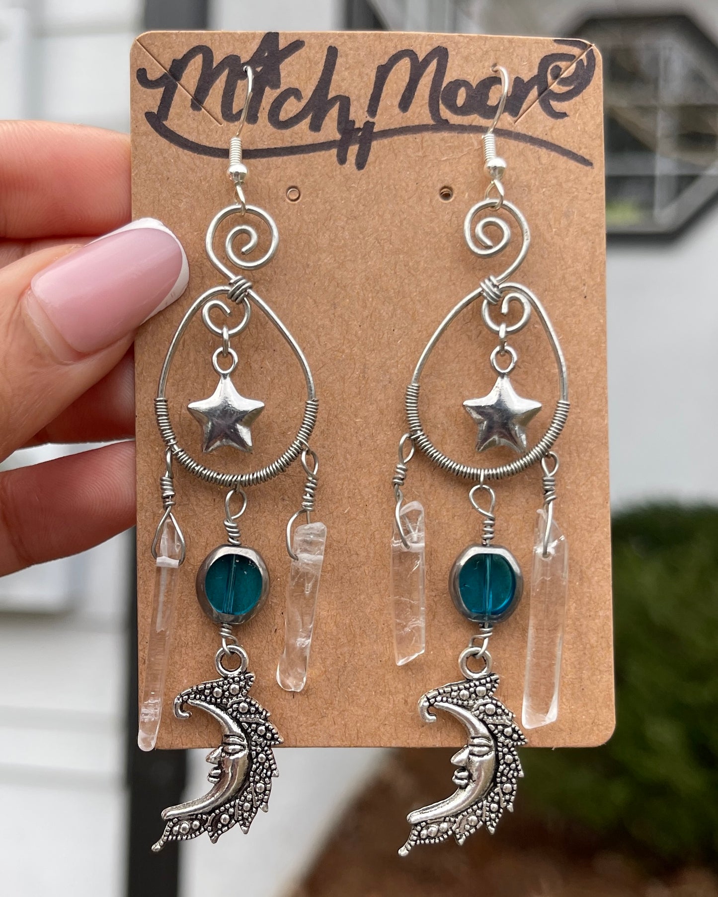 Cosmic Clear Quartz Earrings