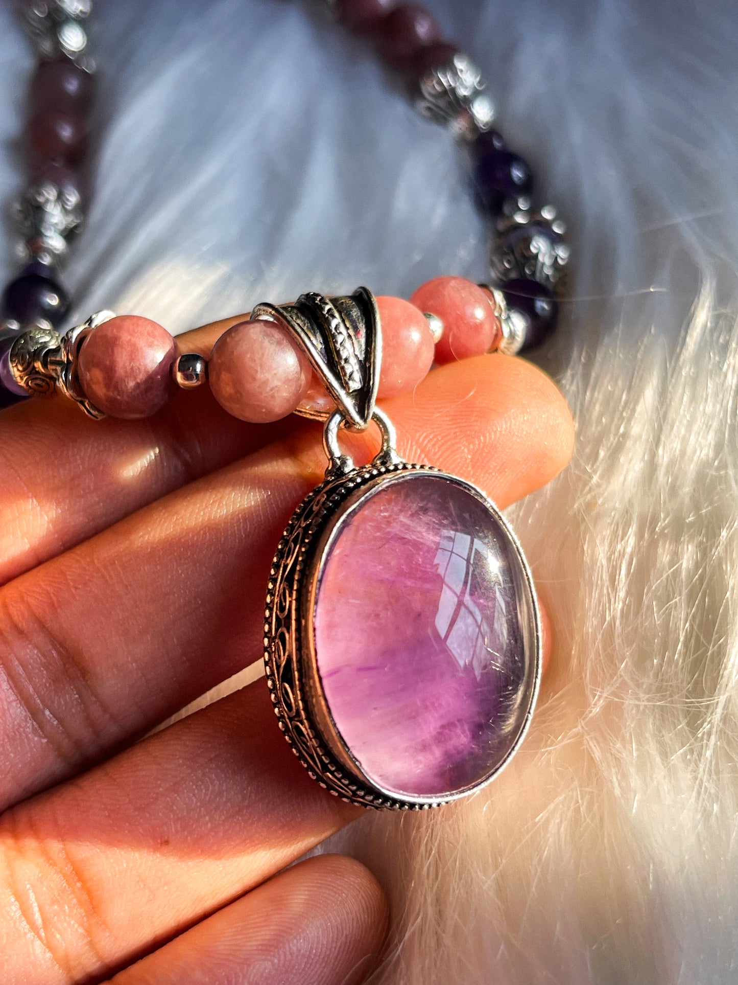 Amethyst + Lepidolite Necklace