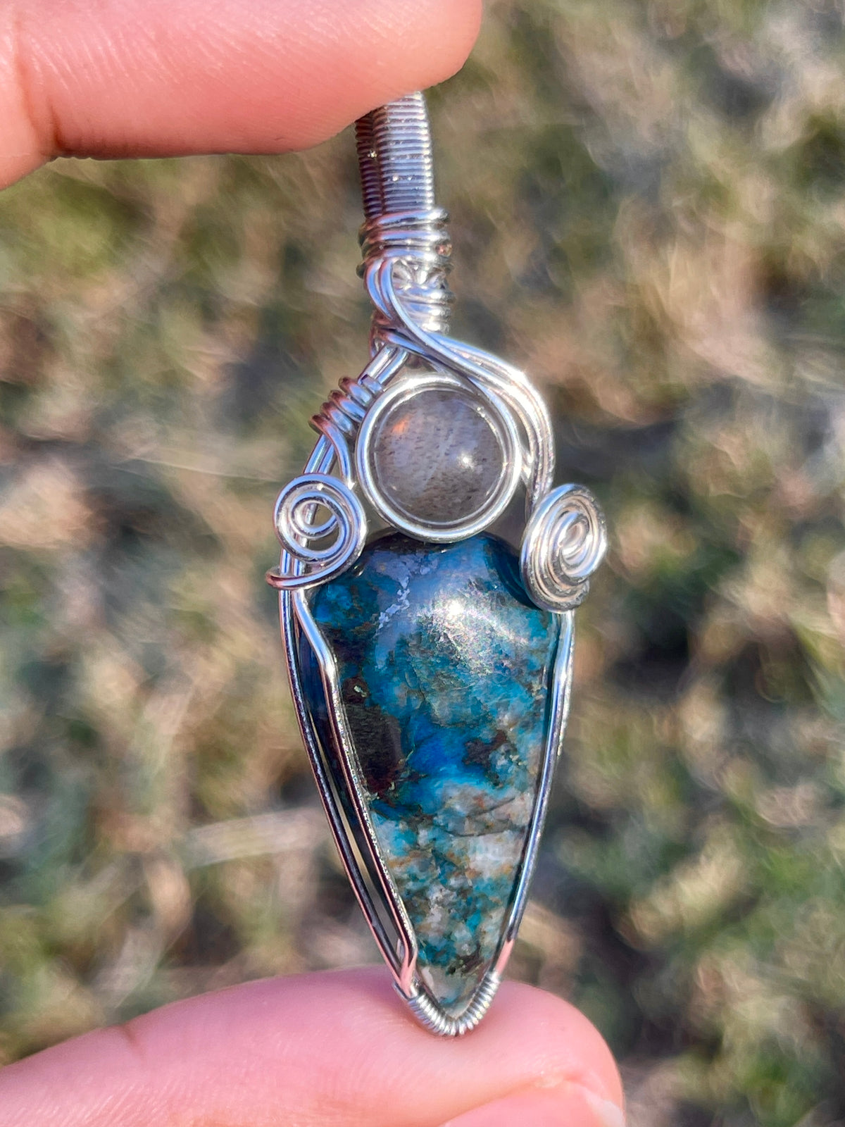 Azurite + Labradorite Pendant