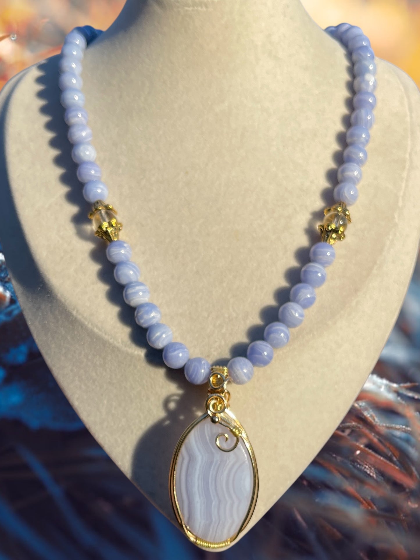 Noel • Blue Lace Agate Necklace