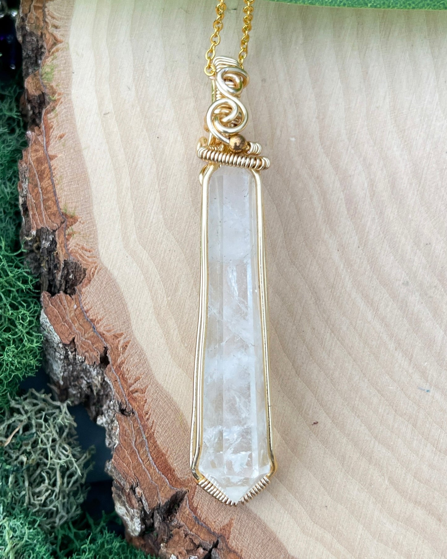 Bell • Double Terminated Quartz Pendant