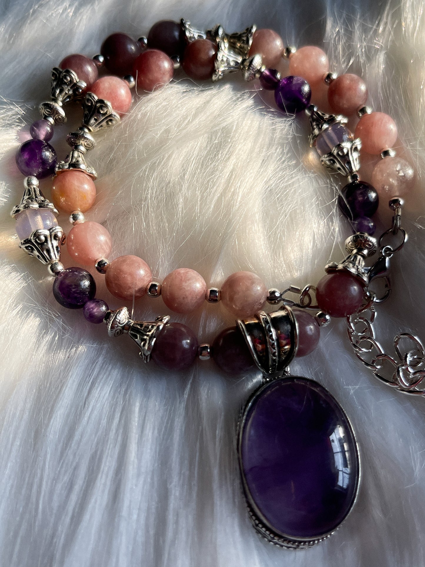 Amethyst + Lepidolite Necklace