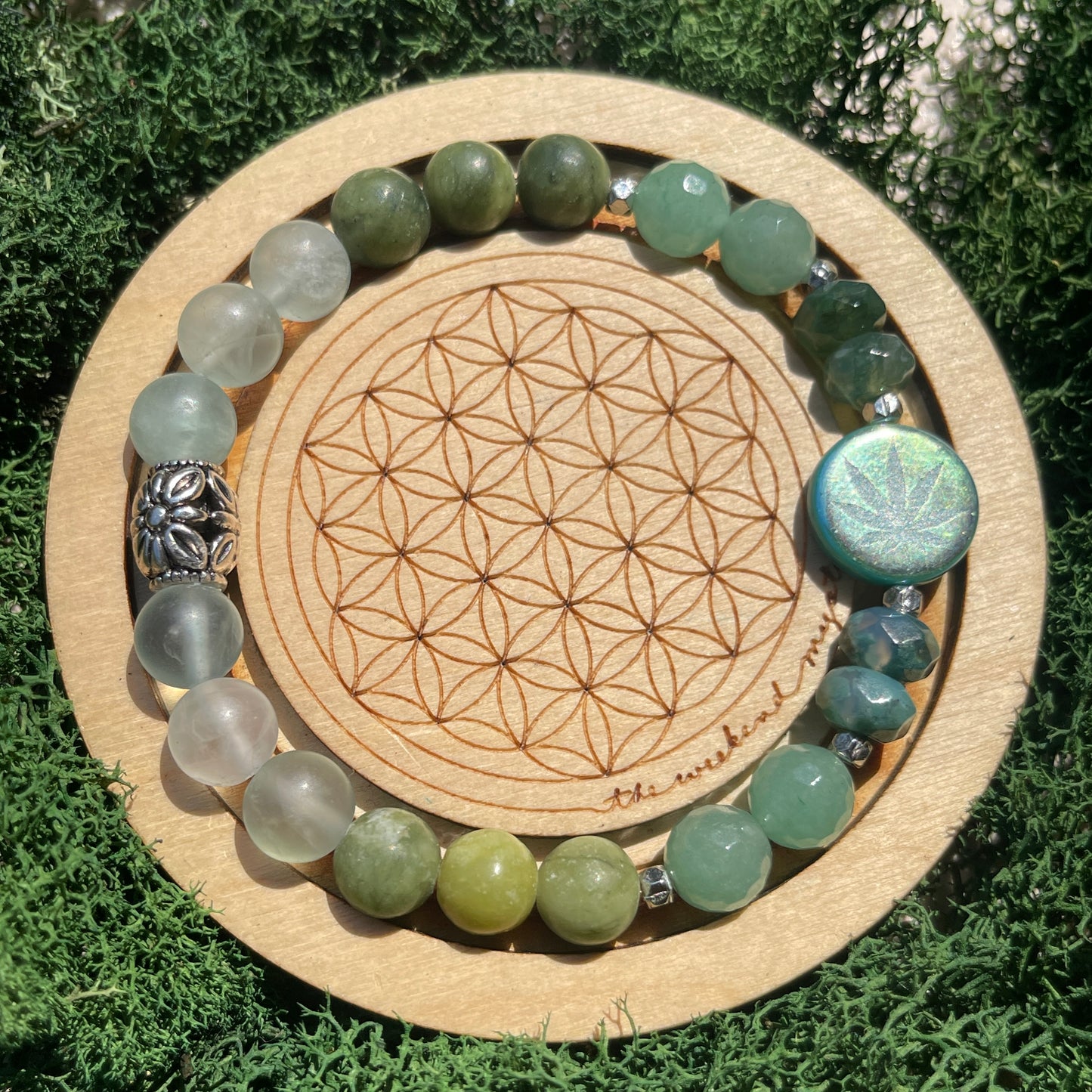 Jade + Aventurine Hemp Leaf