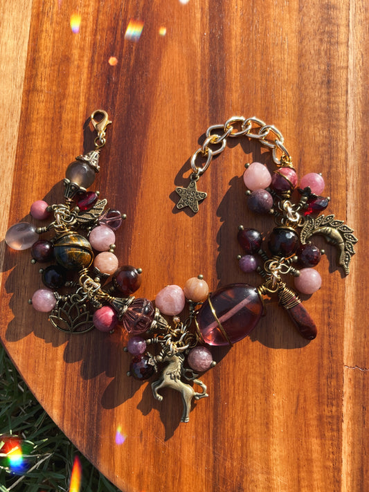 Periwinkle • Mauve + Rose Charm Bracelet