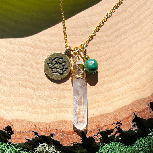 CLAIRITY • Turquoise Affirmation Charm Necklace
