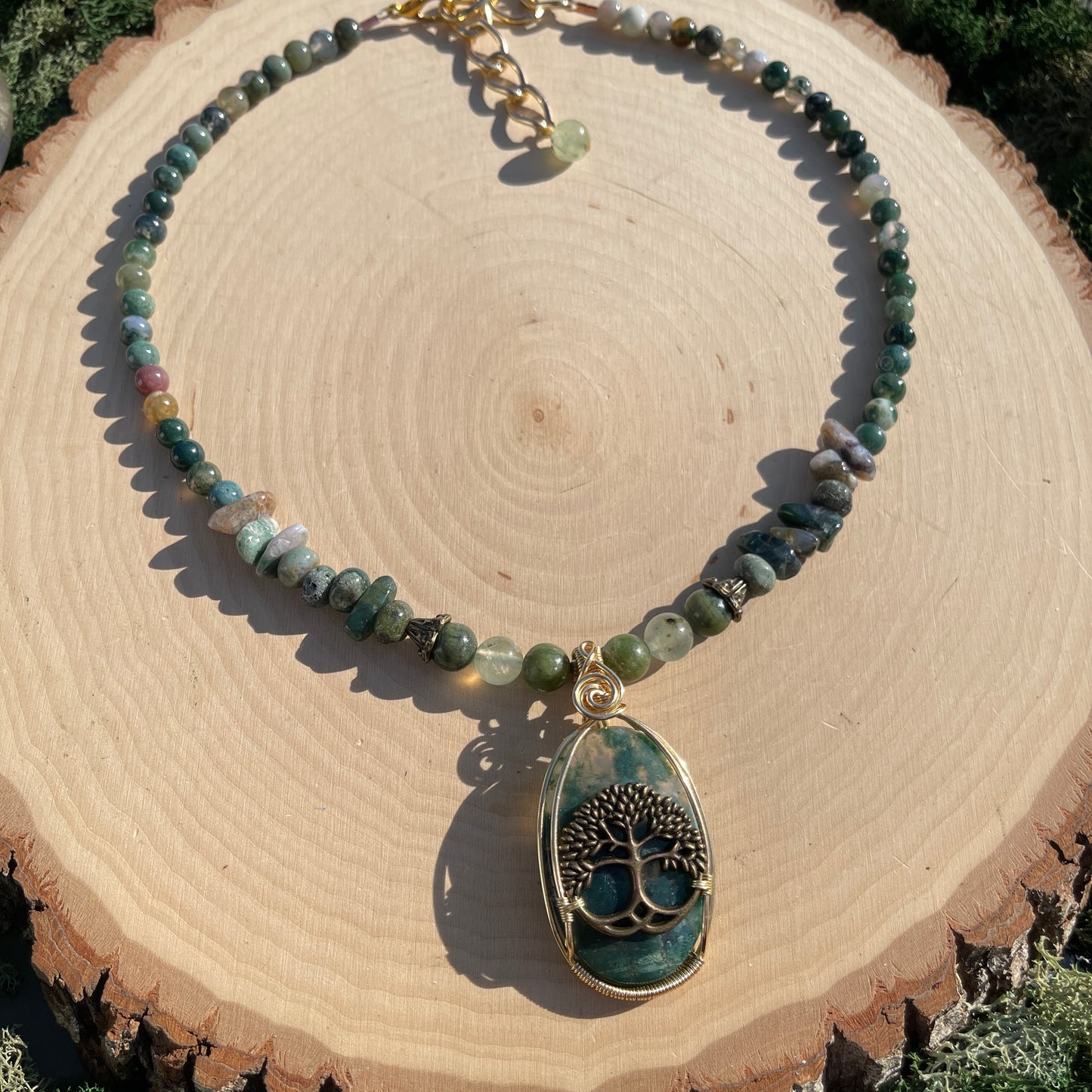 Raine • Moss Agate Tree of Life Necklace