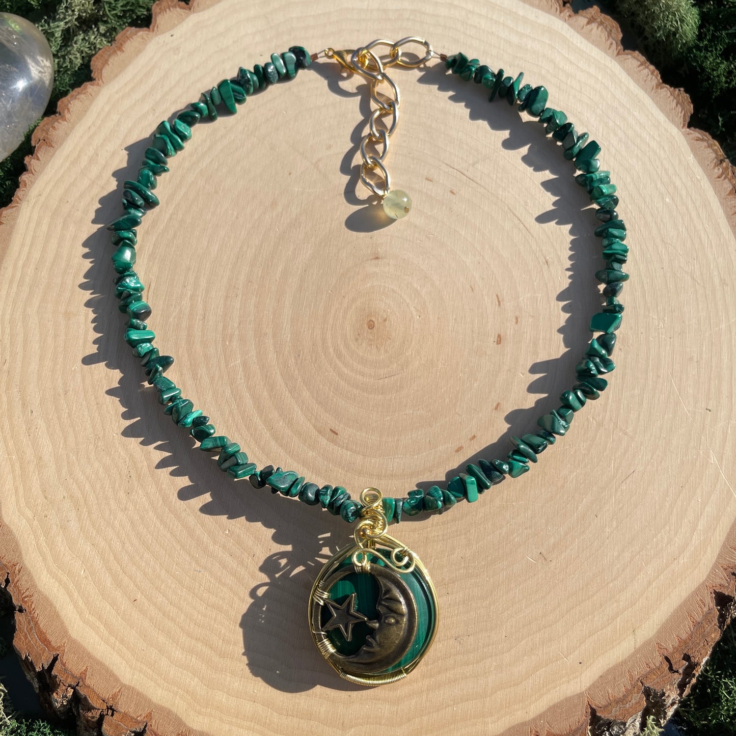 Solis • Malachite Moonface Necklace