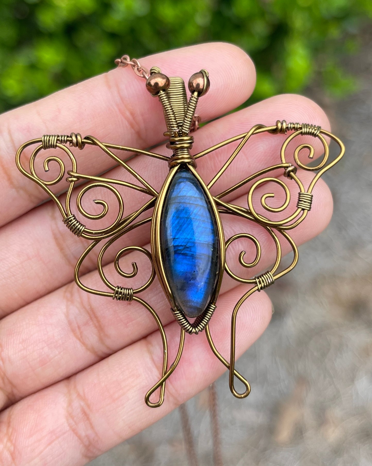 2” Luna Moth Labradorite Pendant