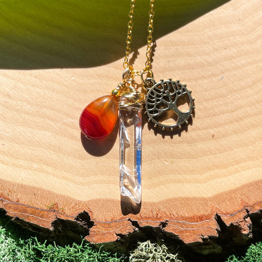 CONFIDENCE • Carnelian Affirmation Charm Necklace