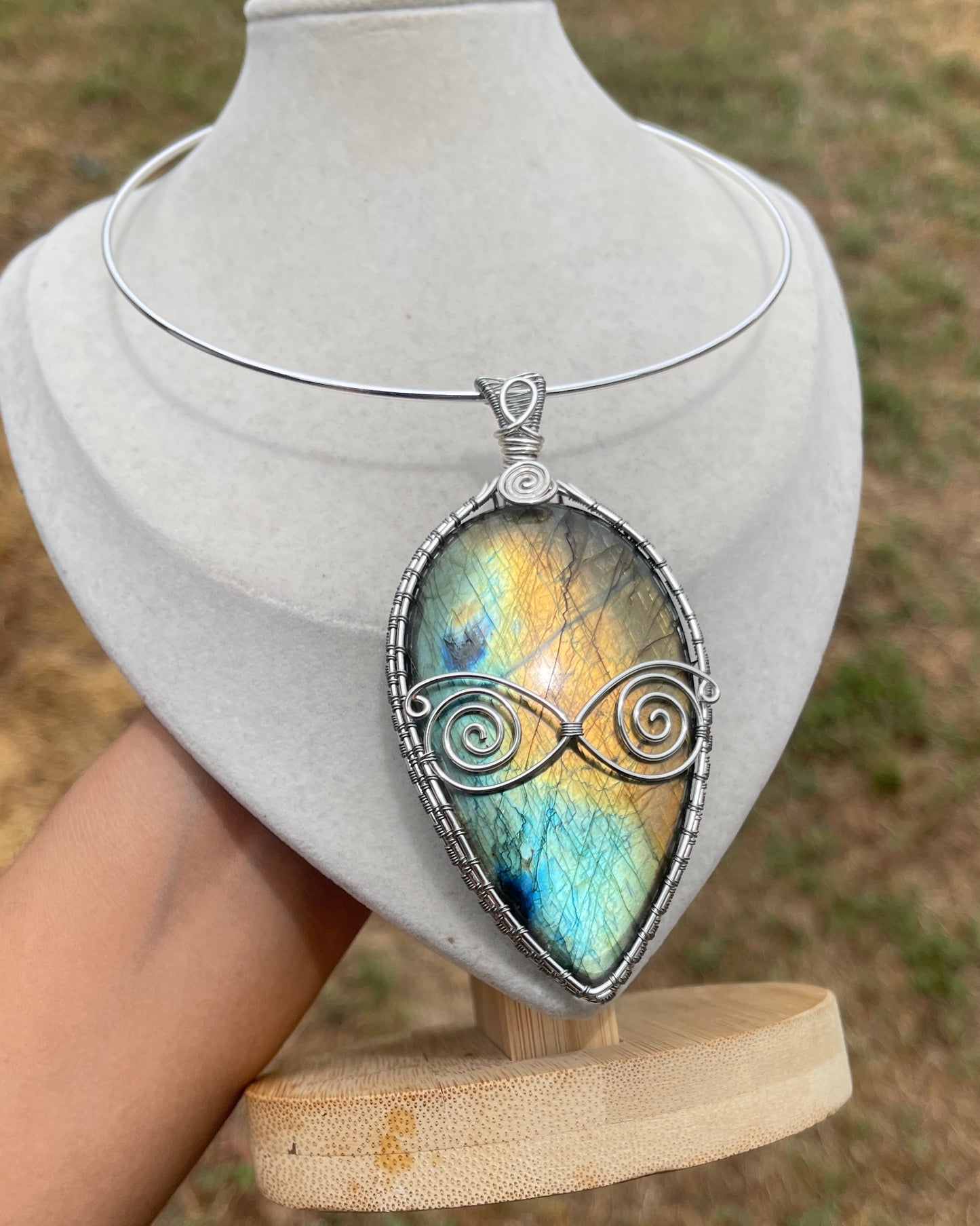 XL Alien Woven Labradorite Necklace