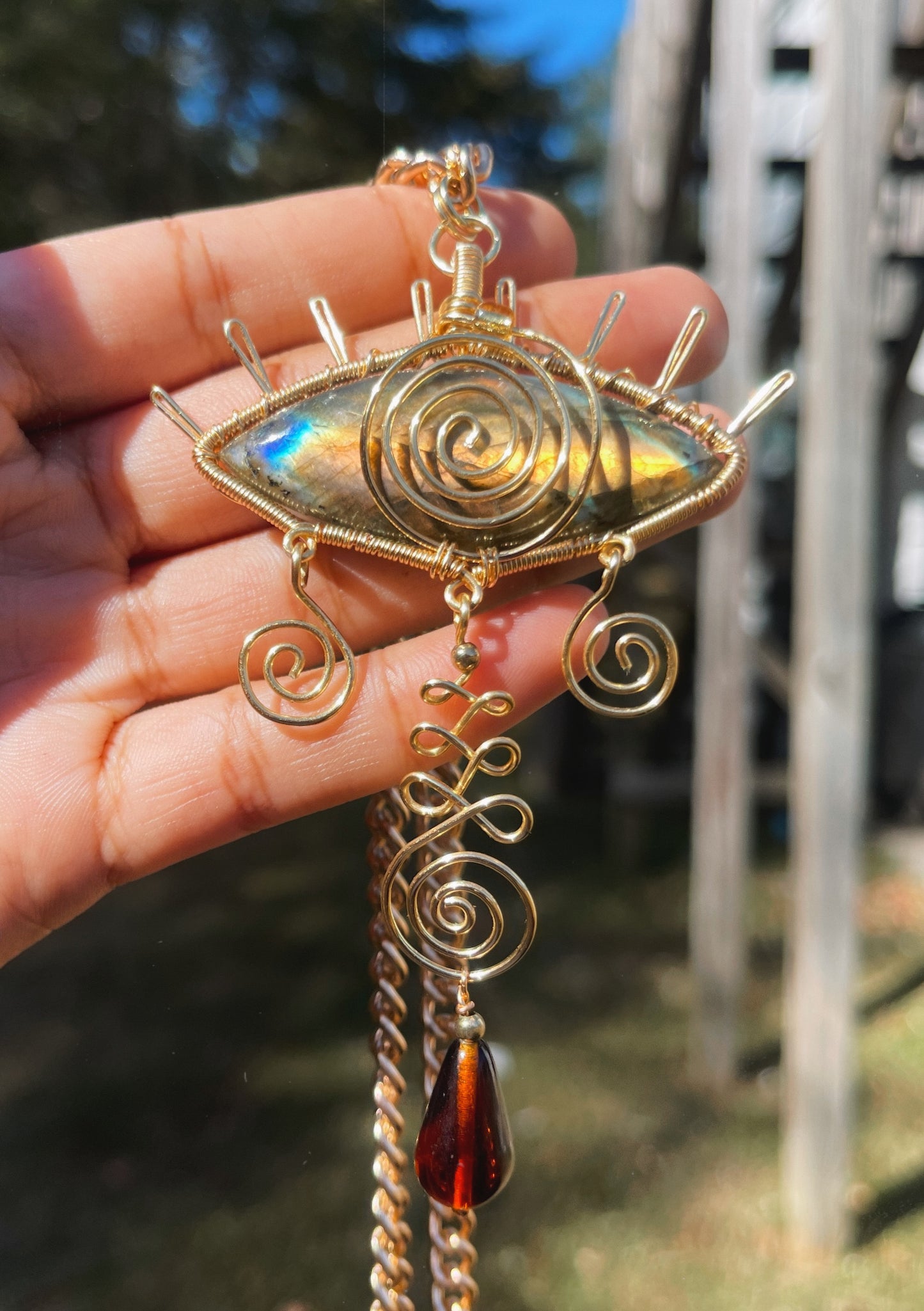 Tempest • Labradorite All-Seeing Eye Layered Chain Necklace