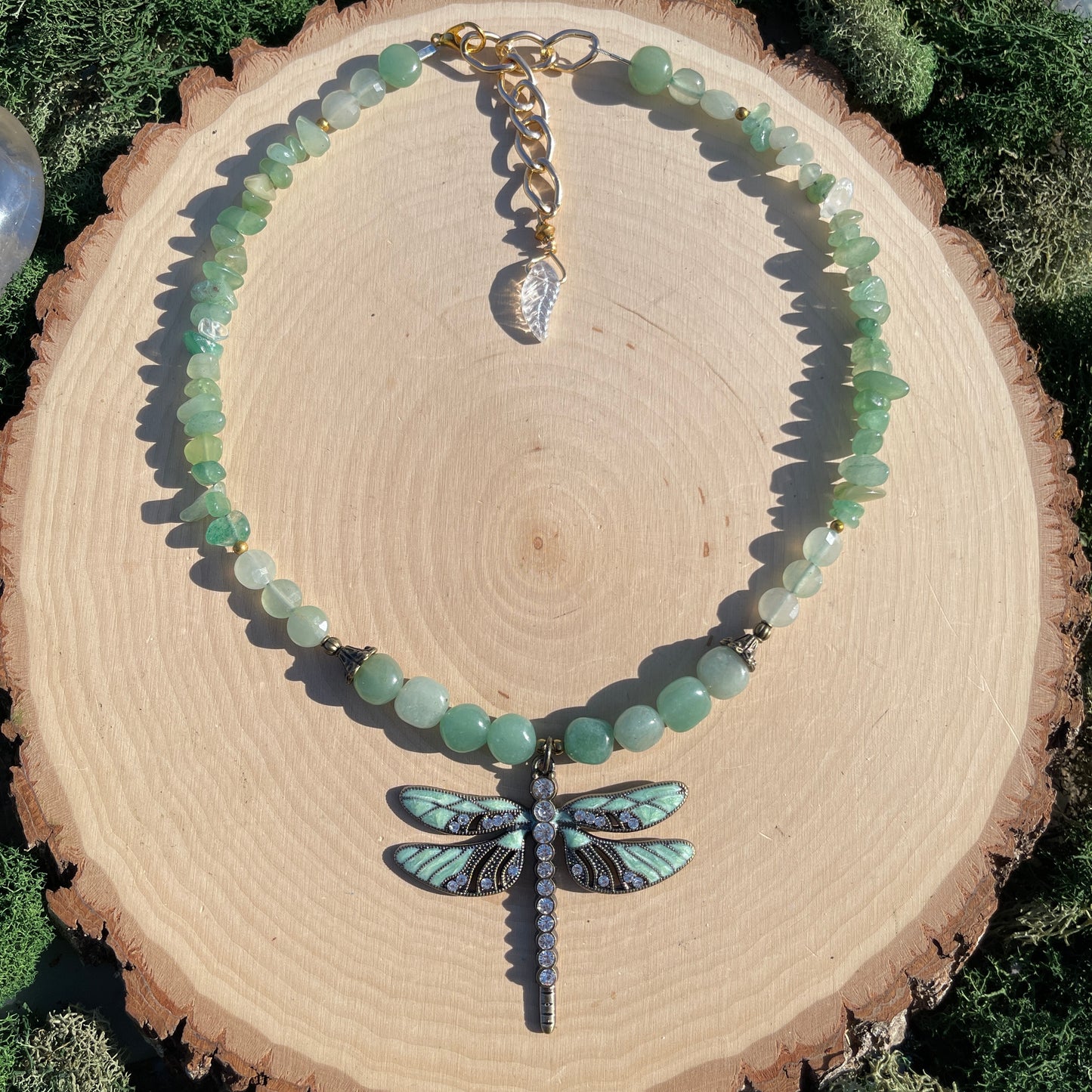 Cleo • Green Aventurine Dragonfly Necklace