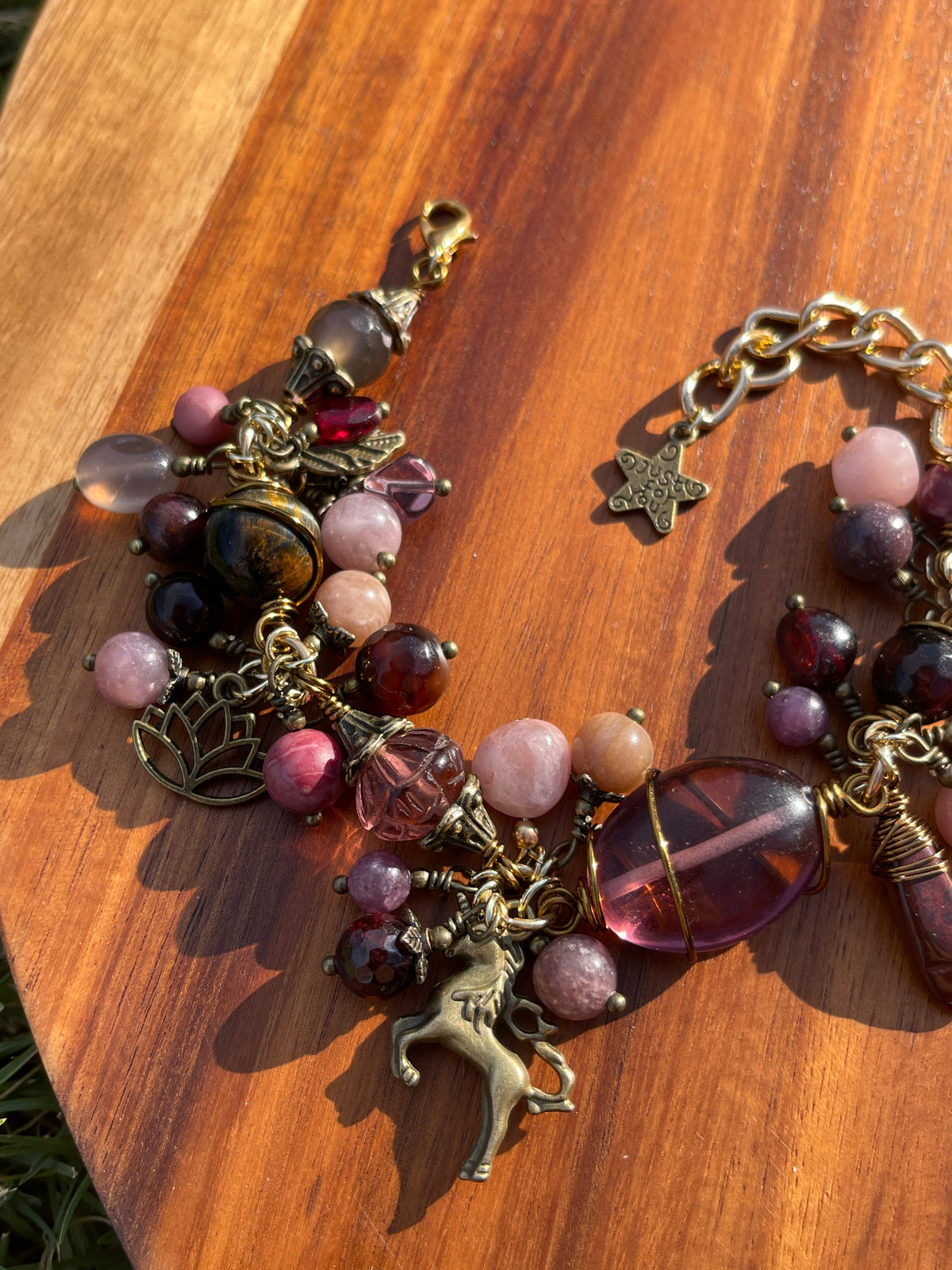 Periwinkle • Mauve + Rose Charm Bracelet
